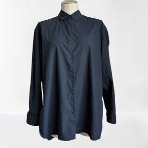 Nili Lotan Button Down Shirt Midnight Blue XS